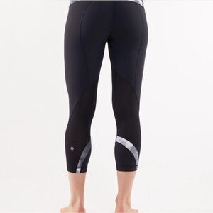 Lululemon Run: Inspire Crop II Black / Heathered Black (Size 4)